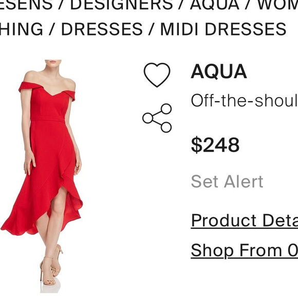 Aqua off shoulder crepe midi dress 💃🏻 - Picture 8 of 9